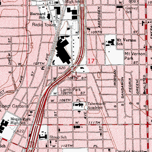 Topographic Map of Greater New Testament Missionary Baptist Church, IL