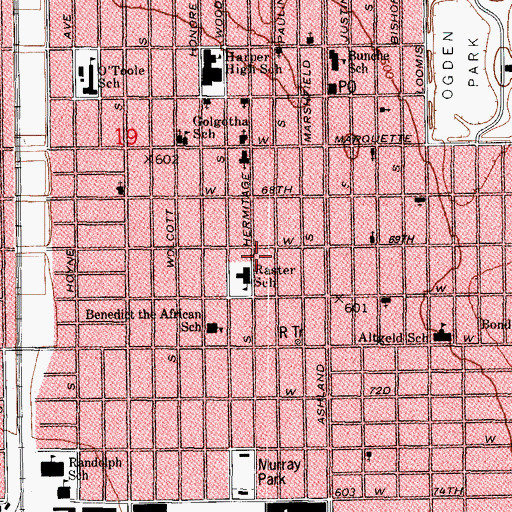 Topographic Map of Greater Pisidia Missionary Baptist Church, IL