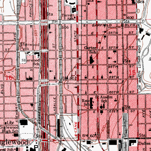 Topographic Map of Greater Shining Light Missionary Baptist Church, IL