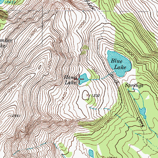 Topographic Map of Hang Lake, CO