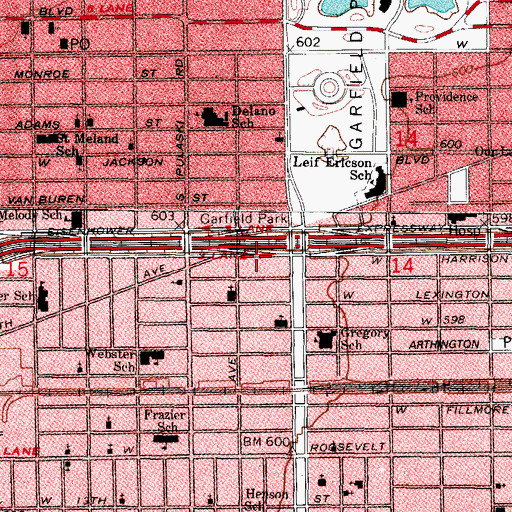 Topographic Map of Greater Star Missionary Baptist Church, IL
