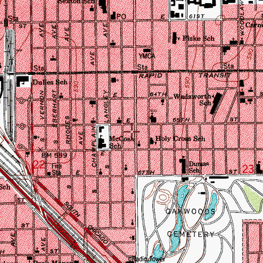 Topographic Map of Greater Sweet Hope Missionary Baptist Church, IL