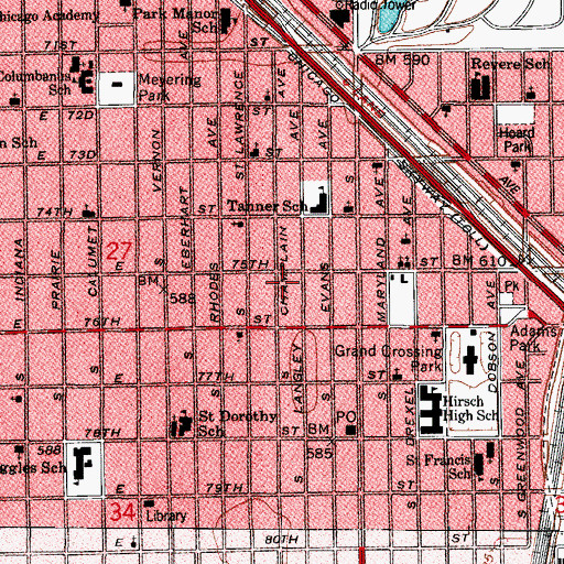 Topographic Map of Greater True Believer Missionary Baptist Church, IL