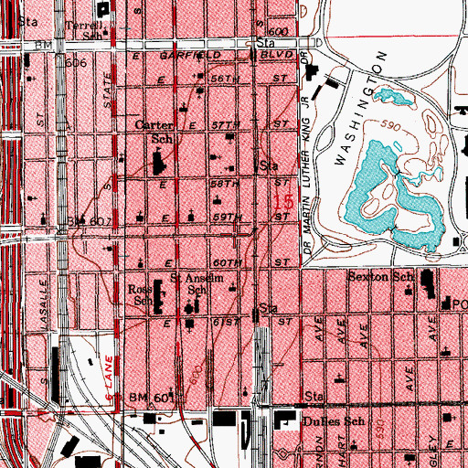 Topographic Map of Greater True Vine Missionary Baptist Church, IL