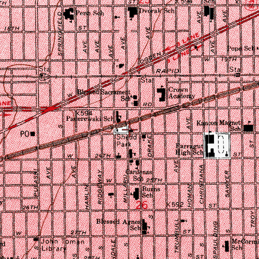 Topographic Map of Greater Zion Hill Missionary Baptist Church, IL