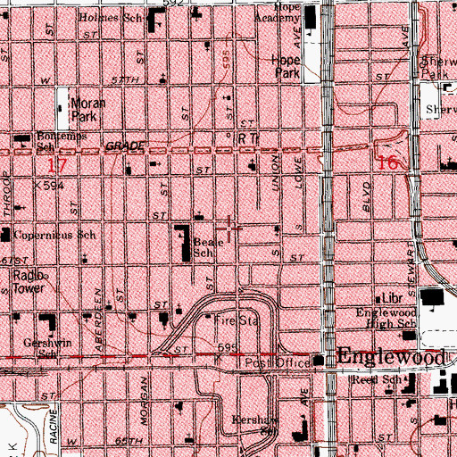 Topographic Map of Greater Zion Temple Missionary Baptist Church, IL