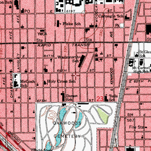 Topographic Map of Holy Bible Missionary Baptist Church, IL