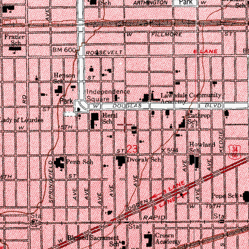 Topographic Map of Holy Ground Missionary Baptist Church, IL