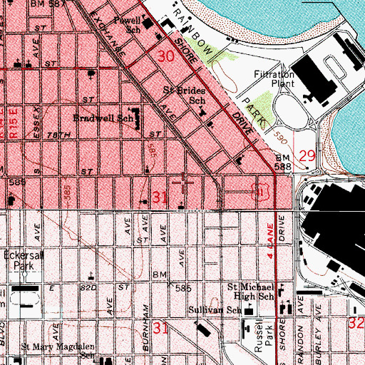 Topographic Map of Holy Nazarene Missionary Baptist Church, IL