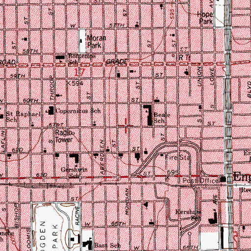 Topographic Map of Holy Paradise Church, IL