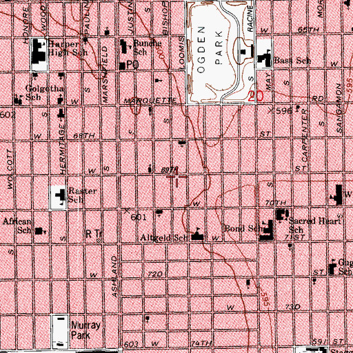 Topographic Map of Home of Life Missionary Baptist Churcch, IL