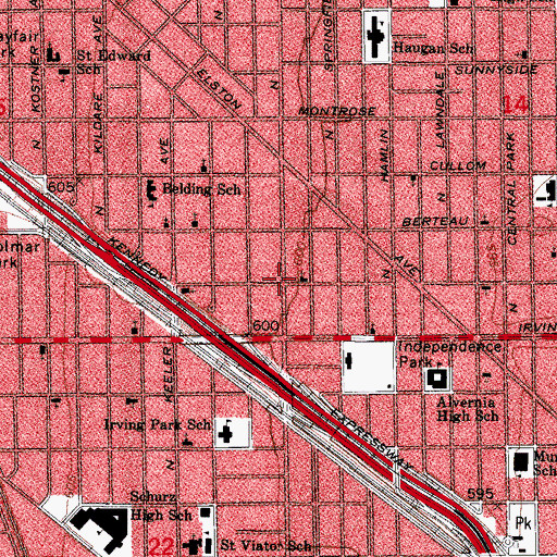 Topographic Map of Hosannah Tabernacle, IL