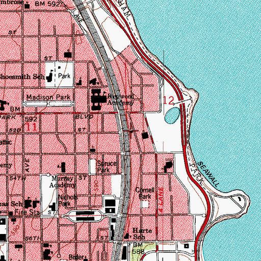 Topographic Map of Hyde Park Christian Reformed Church, IL