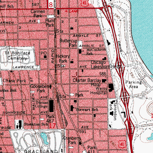 Topographic Map of Jesus is the Answer Missionary Baptist Church, IL