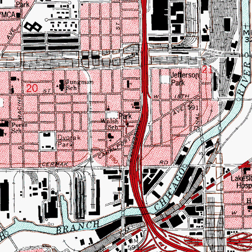 Topographic Map of King David Missionary Baptist Church, IL