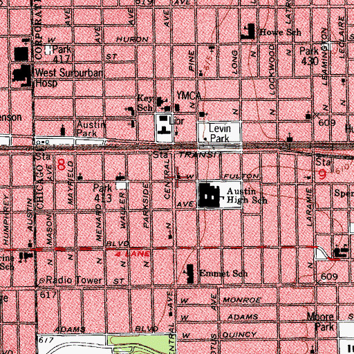 Topographic Map of Kingdom Missionary Baptist Church, IL