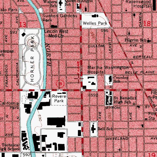 Topographic Map of Korean Buddhist Temple of Chicago, IL