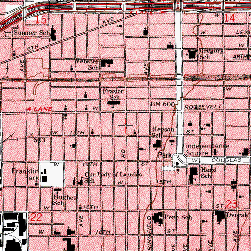 Topographic Map of Lawndale Christian Reformed Church, IL