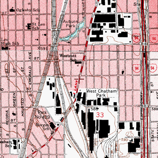 Topographic Map of Little Mercy Seat Missionary Baptist Church, IL