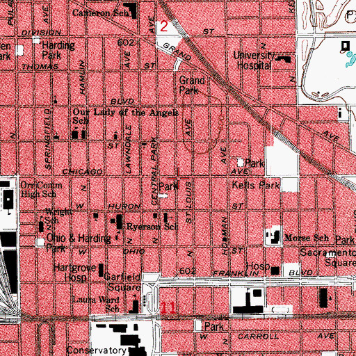 Topographic Map of Living Christ Missionary Baptist Church, IL