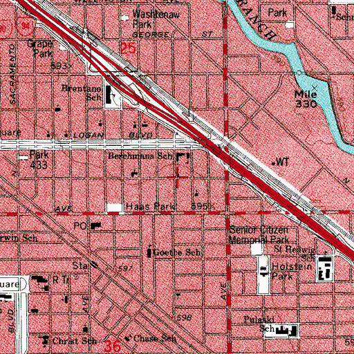 Topographic Map of Macedonia Baptist Church, IL