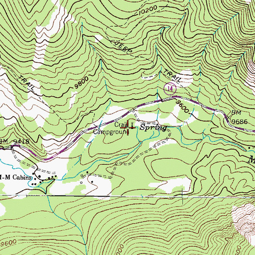 Topographic Map of Craig Campground, CO