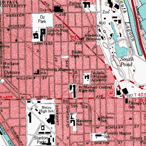 Topographic Map of Midwest Buddhist Temple, IL