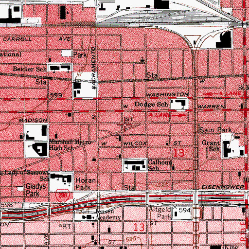 Topographic Map of Mission Unlimited Church of God in Christ, IL