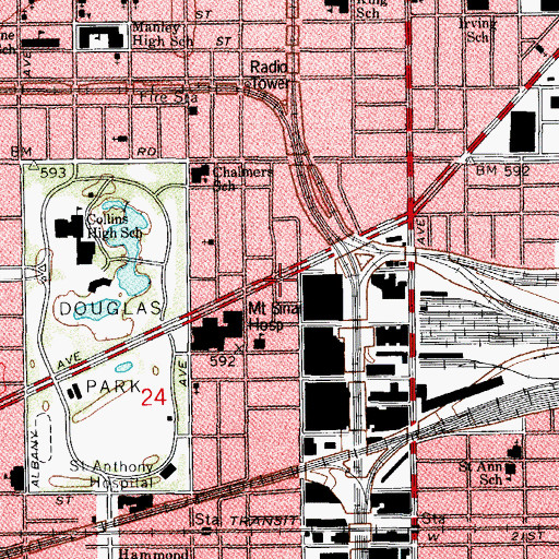 Topographic Map of Mount Bethlehem Missionary Baptist Church, IL
