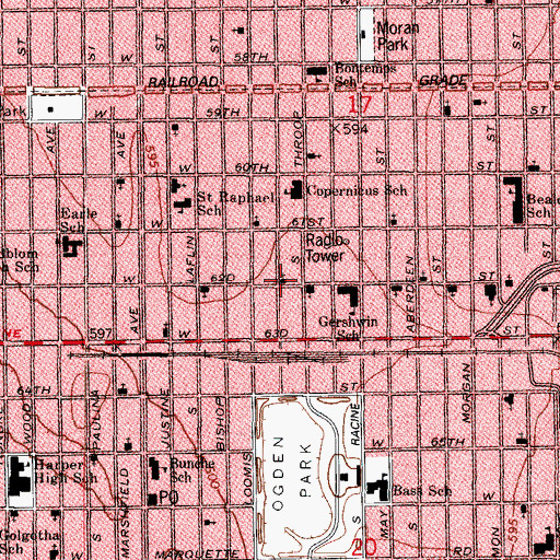 Topographic Map of Mount Carmel Christian Methodist Episcopal Church, IL
