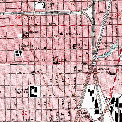 Topographic Map of Mount Carmel Missionary Baptist Church, IL