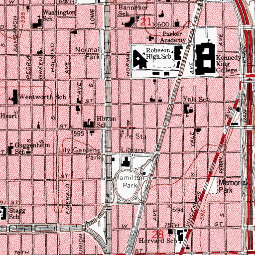 Topographic Map of Mount Carmel Ridge Missionary Baptist Church, IL