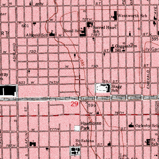 Topographic Map of Mount Elim Missionary Baptist Church, IL