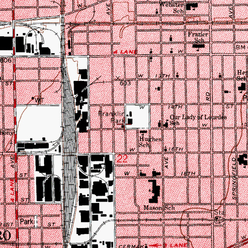 Topographic Map of Mount Moriah Missionary Baptist Church, IL