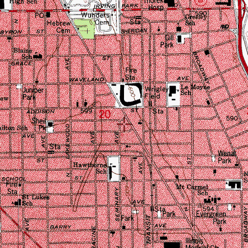 Topographic Map of New Bethel Independent Christian Church, IL
