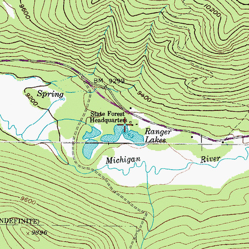 Topographic Map of State Forest Headquarters, CO