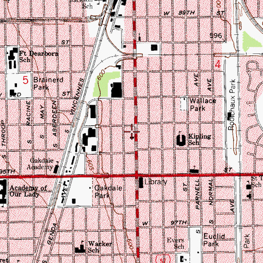 Topographic Map of New Calvary Missionary Baptist Church, IL