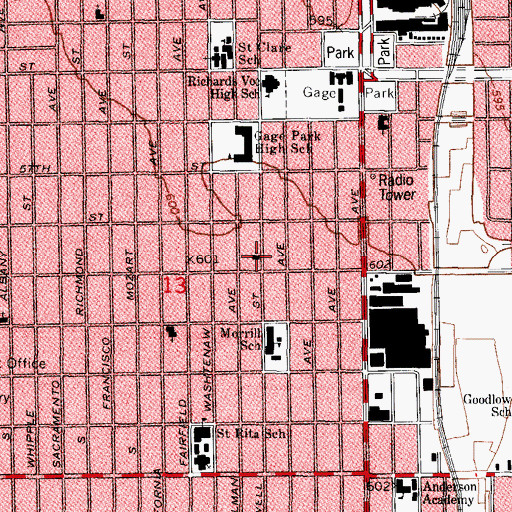 Topographic Map of New Covenant Baptist Church, IL