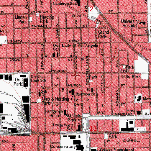 Topographic Map of New Deliverance Church of God in Christ, IL