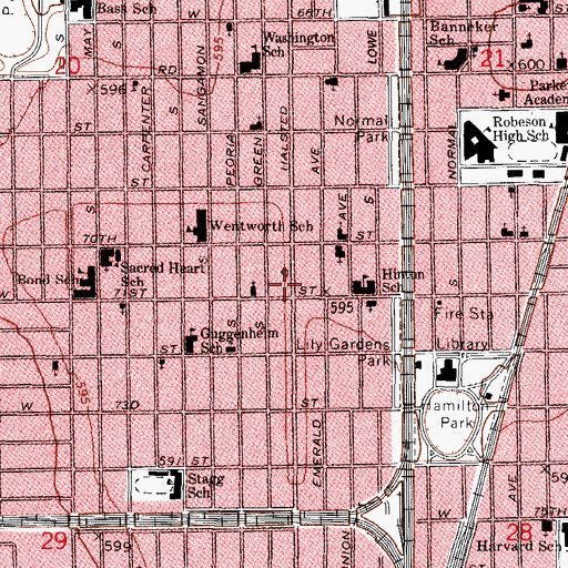 Topographic Map of New Era Missionary Baptist Church, IL