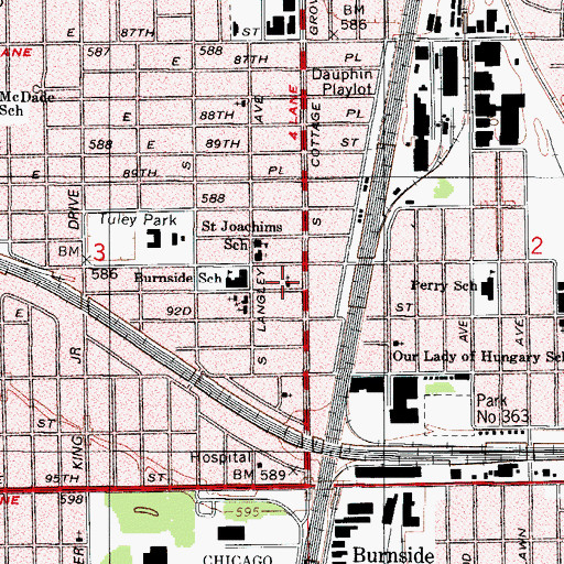 Topographic Map of New Faith Missionary Baptist Church, IL