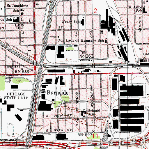 Topographic Map of New Hope Christian Missionary Baptist Church, IL