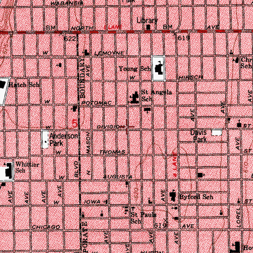 Topographic Map of New Greater Saint James Missionary Baptist Church, IL