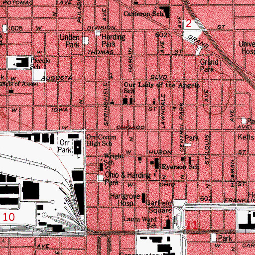 Topographic Map of New Light Missionary Baptist Church, IL