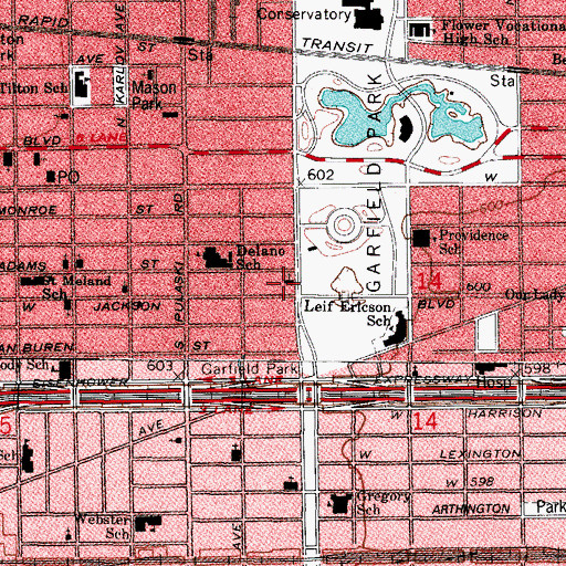 Topographic Map of New Morning Star Missionary Baptist Church, IL