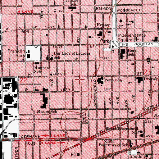 Topographic Map of New Morning Star Missionary Baptist Church Number 7, IL