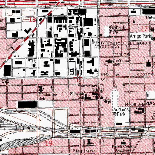 Topographic Map of New Mount Moriah Missionary Baptist Church, IL