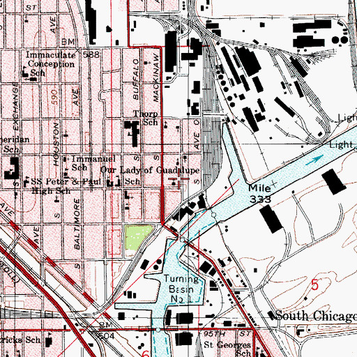 Topographic Map of The New Prospect Missionary Baptist Church, IL