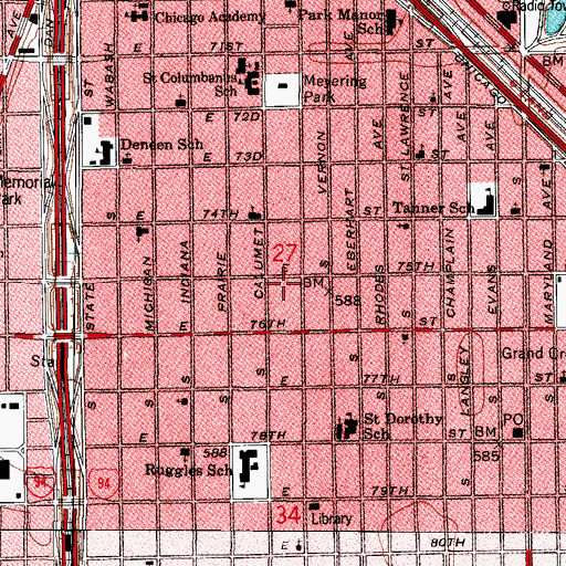 Topographic Map of New Sweet Home Missionary Baptist Church, IL
