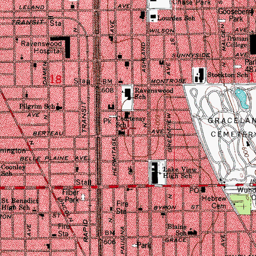 Topographic Map of Nichiren Buddhist Temple, IL